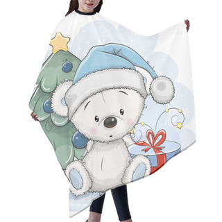 Personality  Greeting Card Cute Cartoon Teddy Bear In A Hat With Gift Hair Cutting Cape