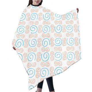 Personality  Seamless Pattern Colorful Curlicues Hair Cutting Cape