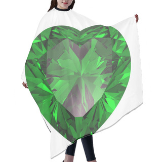 Personality  Heart Shaped Diamond Isolated. Emerald Hair Cutting Cape