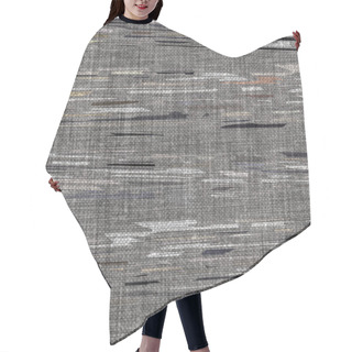 Personality  Rustic Mottled Charcoal Grey French Linen Woven Texture Background. Worn Neutral Old Vintage Cloth Printed Fabric Textile. Distressed All Over Print . Irregular Uneven Stained Rough Grunge Effect. Hair Cutting Cape