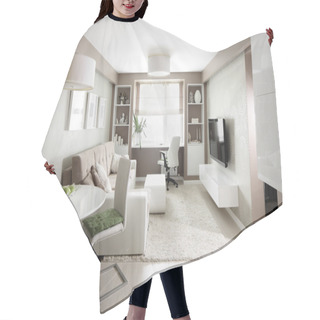 Personality  Bright Interior Of Living Room Hair Cutting Cape