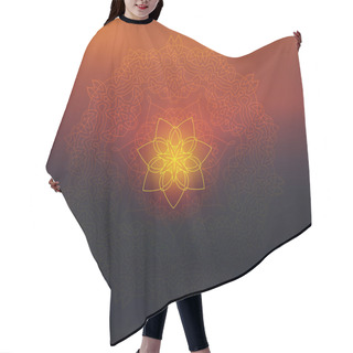 Personality  Shiny Floral Mandala On Sunset Blurred Background Hair Cutting Cape