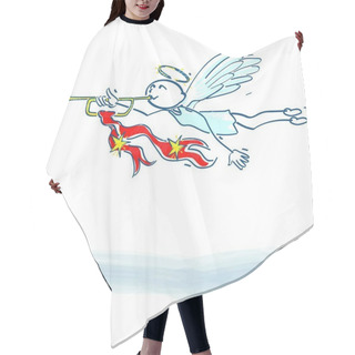 Personality  Stick Figure Angel With Trumpet Hair Cutting Cape