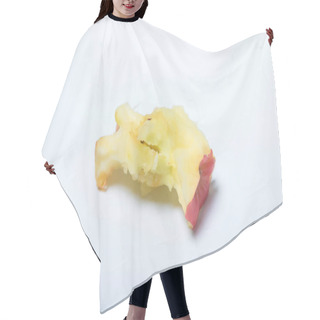Personality  Fresh Apple Core. Leftovers From A Bitten Apple. An Apple Core On A White Background. Hair Cutting Cape