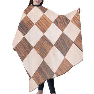 Personality  Surface Of Folding Wooden Checkerboard With Brown And White Squares Hair Cutting Cape