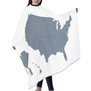 Personality  USA Map. Flat Style - Stock Vector. Hair Cutting Cape
