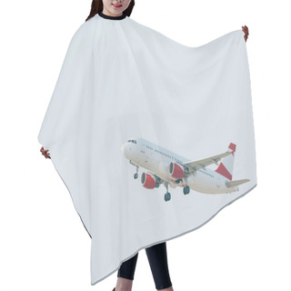Personality  Commercial Jet Plane Taking Off With Cloudy Sky At Background Hair Cutting Cape