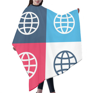 Personality  Big Globe Blue And Red Four Color Minimal Icon Set Hair Cutting Cape