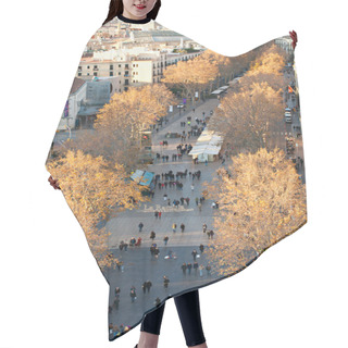 Personality  Aerial View Of La Rambla Of Barcelona, Spain Hair Cutting Cape