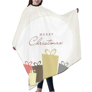 Personality  Merry Christmas Celebration With Gift Boxes On Snowflakes Backgr Hair Cutting Cape