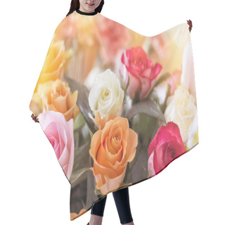 Personality  Colorful Rose Bouquet Hair Cutting Cape