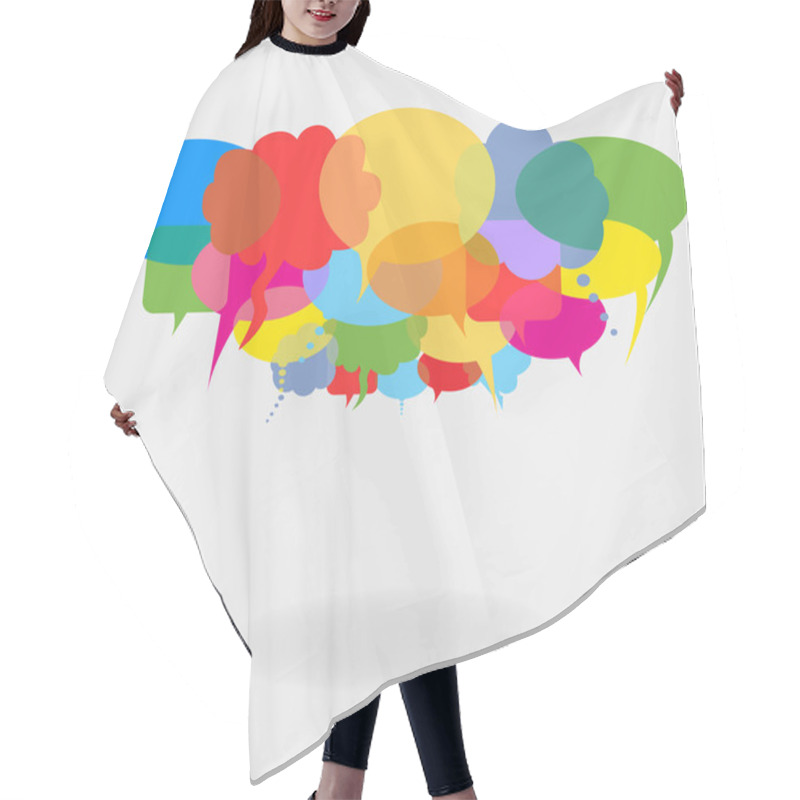 Personality  Talk and speech bubbles hair cutting cape