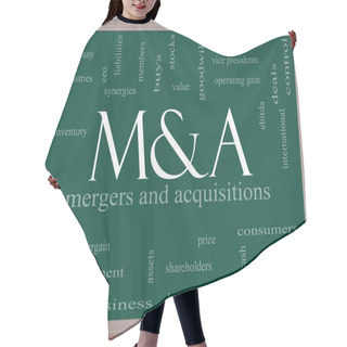 Personality  M & A (Mergers And Acquisitions) Word Cloud Concept On A Blackboard Hair Cutting Cape
