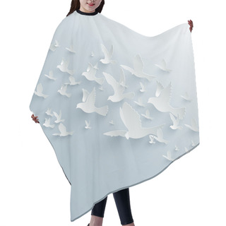 Personality  Vector Background With Paper Pigeons Hair Cutting Cape