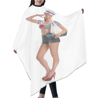 Personality  Pin Up Sailor Girl Hair Cutting Cape