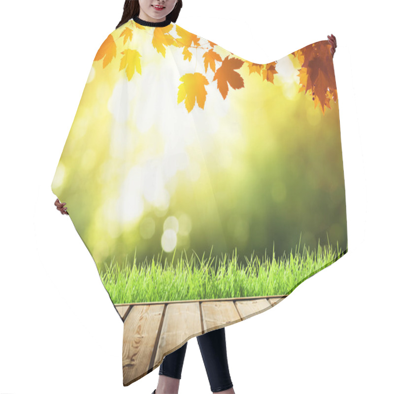 Personality  Cup Coffee And Sunny Trees Background Hair Cutting Cape