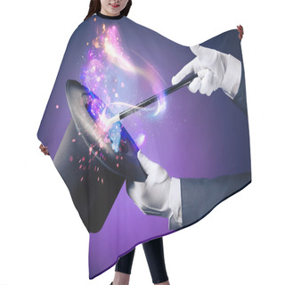 Personality  Magician Hands With Magic Wand Hair Cutting Cape