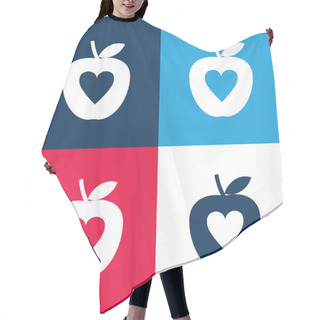 Personality  Apple Blue And Red Four Color Minimal Icon Set Hair Cutting Cape