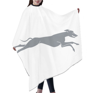 Personality  Silhouette Of Running Dog Whippet Breed Hair Cutting Cape