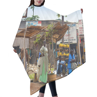 Personality  Kampala Slum, Uganda Hair Cutting Cape
