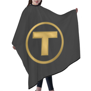 Personality  Boston Metro Logo Gold Plated Metalic Icon Or Logo Vector Hair Cutting Cape
