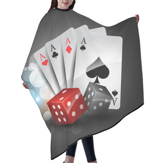 Personality  Playing Card And Dices Hair Cutting Cape