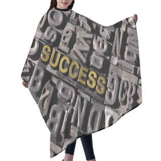 Personality  Iron Lead Letters Forming Word Success  Hair Cutting Cape