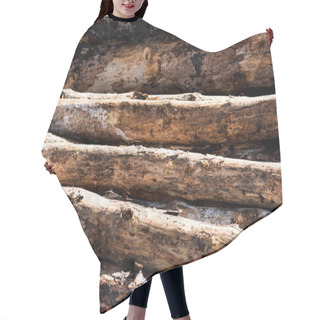 Personality  Full Frame Image Of Timber Logs Placed In Row  Hair Cutting Cape