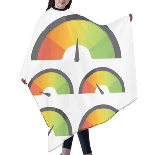 Personality  Customer Satisfaction Meter Speedometer Set. Vector Illustration Hair Cutting Cape