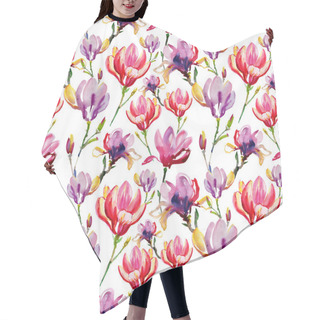 Personality  Watercolor Magnolias Pattern Hair Cutting Cape