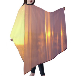 Personality  View The Sunset From Balcony Through Curtains Hair Cutting Cape