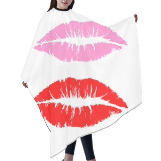 Personality  Red And Pink Lipstick Kiss Hair Cutting Cape