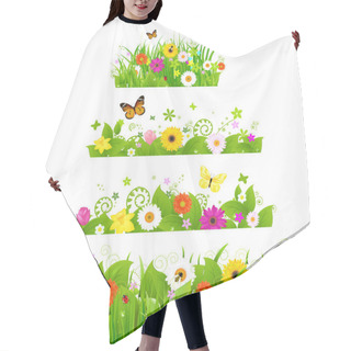 Personality  Grass With Flowers Set Hair Cutting Cape