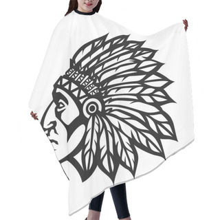 Personality  Native American Indian Chief Head Profile. Mascot Sport Team Logo. Vector Illustration Hair Cutting Cape