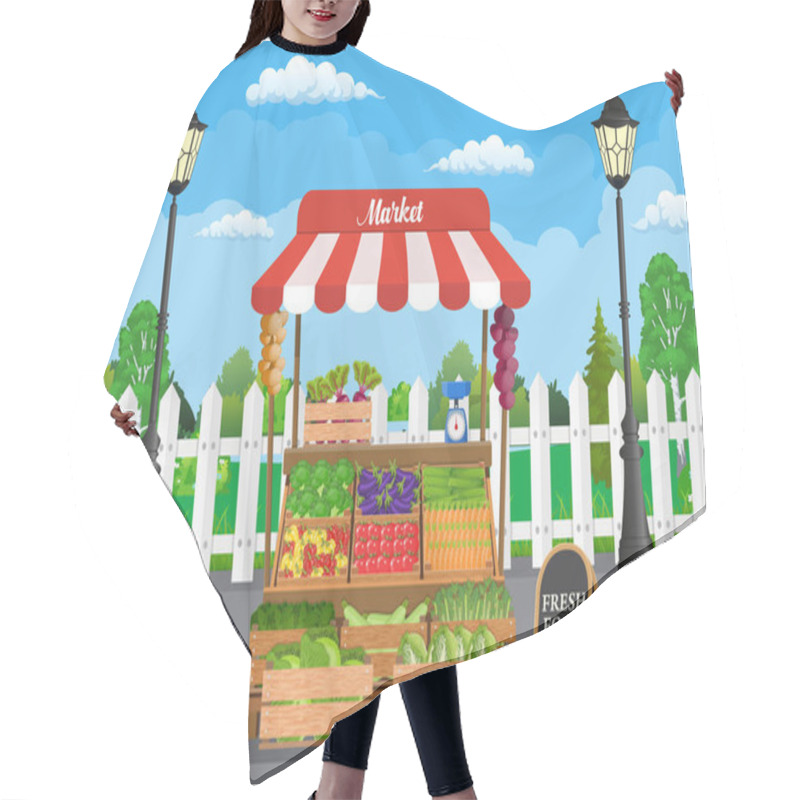 Personality  Traditional Wooden Market Food Stall Hair Cutting Cape