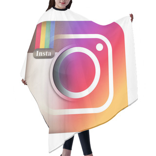 Personality  Photo Camera Icon With Instagram Symbol Hair Cutting Cape