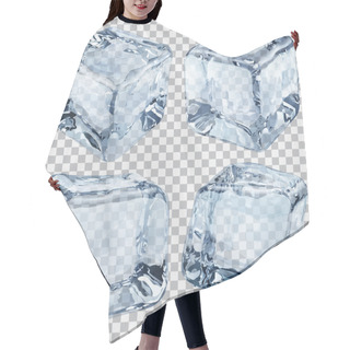 Personality  Transparent Light Blue Ice Cubes Hair Cutting Cape