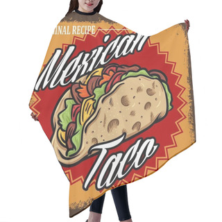 Personality  Vintage Mexican Tacos Illustration Poster Hair Cutting Cape
