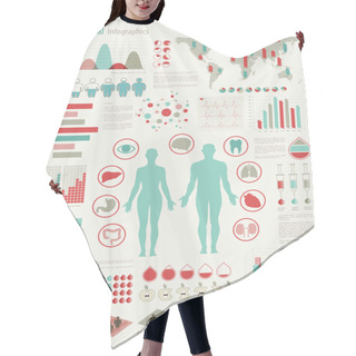 Personality  Medical Infographic Set With Charts Hair Cutting Cape