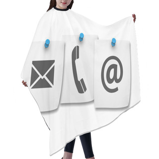 Personality  Contact Us Web Icons On Post It Hair Cutting Cape
