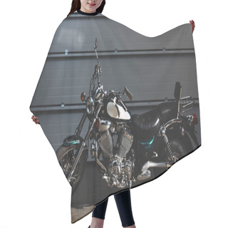 Personality  Side View Of Motorbike On Floor In Garage Hair Cutting Cape