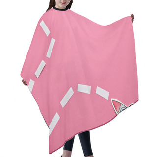 Personality  Top View Of Rocket With Direction On Pink Background Hair Cutting Cape
