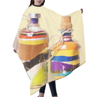 Personality  Glass Bottles With Colored Sand. Sand Art In A Bottle Hair Cutting Cape