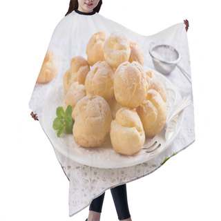 Personality  Profiteroles With Cream And Powdered Sugar Hair Cutting Cape