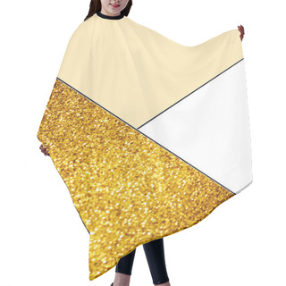 Personality  Geometric Background With Golden Glitter, White And Light Yellow Colors  Hair Cutting Cape