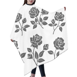 Personality  Rose Silhouettes Decorative Set Hair Cutting Cape