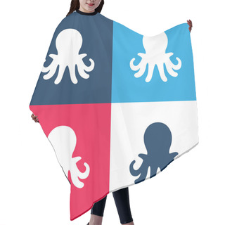 Personality  Aquarium Octopus Blue And Red Four Color Minimal Icon Set Hair Cutting Cape