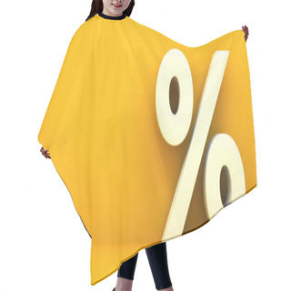 Personality  Percentage Symbol On Yellow Background 3d Rendering Hair Cutting Cape