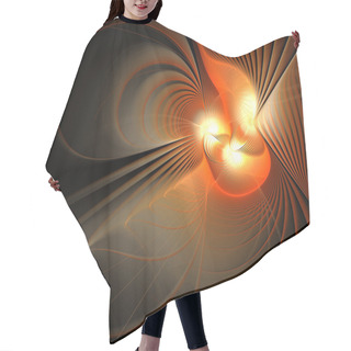 Personality  Abstract Fractal Design. Three Red Lights On Black. Hair Cutting Cape