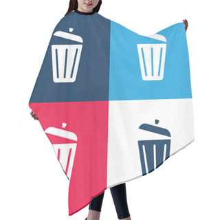 Personality  Bin Blue And Red Four Color Minimal Icon Set Hair Cutting Cape